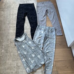 Women’s workout clothes (3 leggings and 1 top)